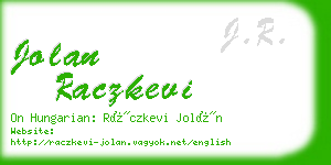 jolan raczkevi business card